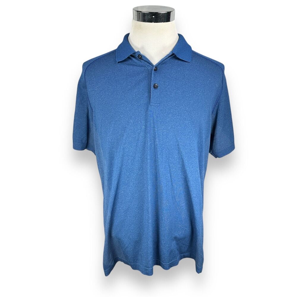 Lululemon Metal Vent Polo Shirt Men’s XL Blue Slim Fit Vented Golf‎ Short Sleeve